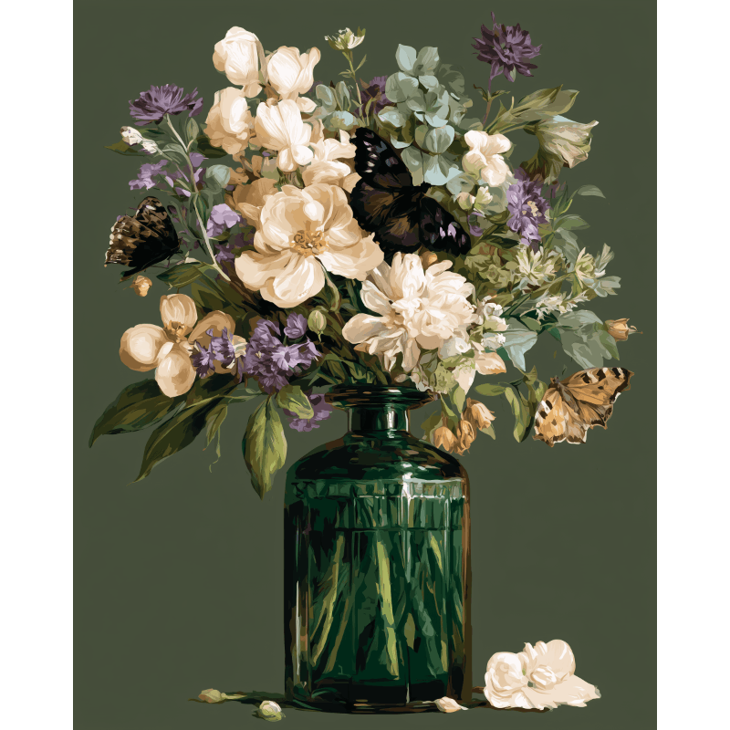 The Emerald Bouquet | Paint by Number - Paint by numbers