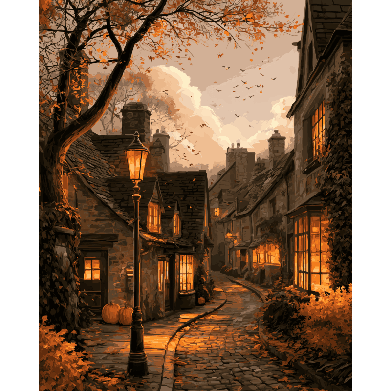 Historic Village | Paint by Number - Paint by numbers