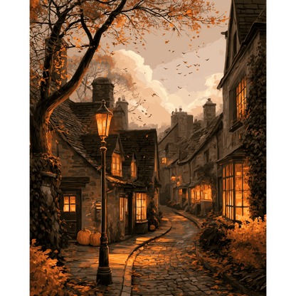 Historic Village | Paint by Number - Paint by numbers