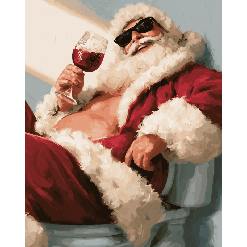 Santa Off Duty | Paint by Number - Paint by numbers