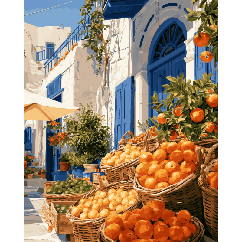 Citrus Market | Paint by Number - Paint by numbers