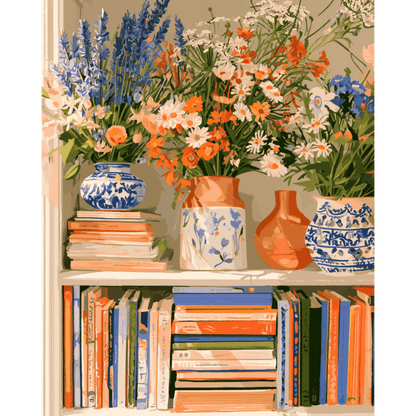 Cozy Book Nook | Paint by Number - Paint by numbers