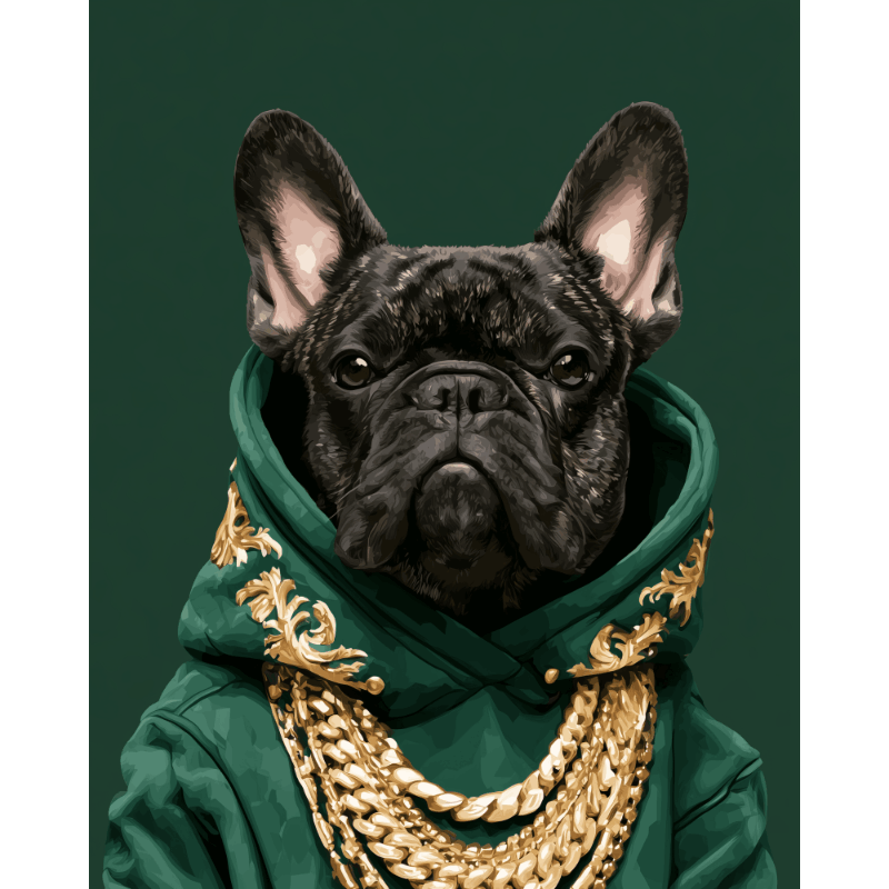 Dapper Frenchie | Paint by Number - Paint by numbers