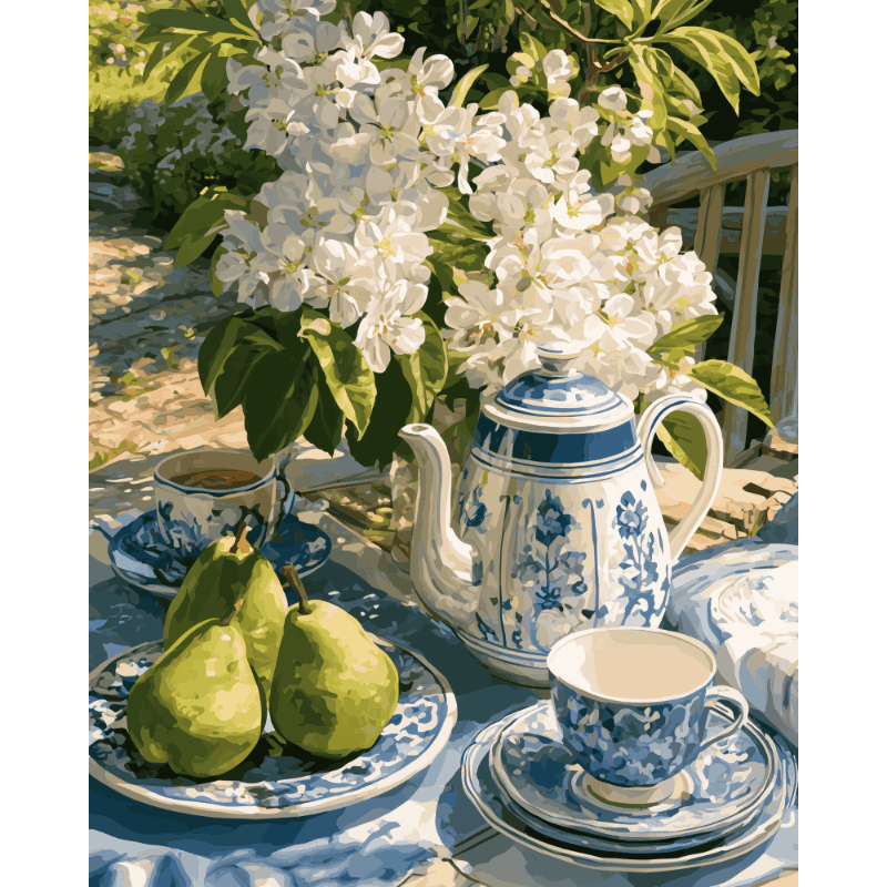 Garden Tea | Paint by Number - Paint by numbers