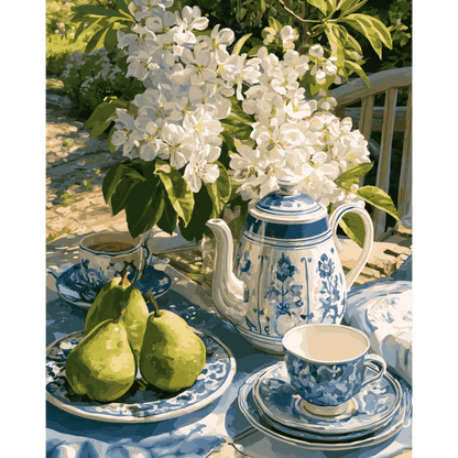 Garden Tea | Paint by Number - Paint by numbers