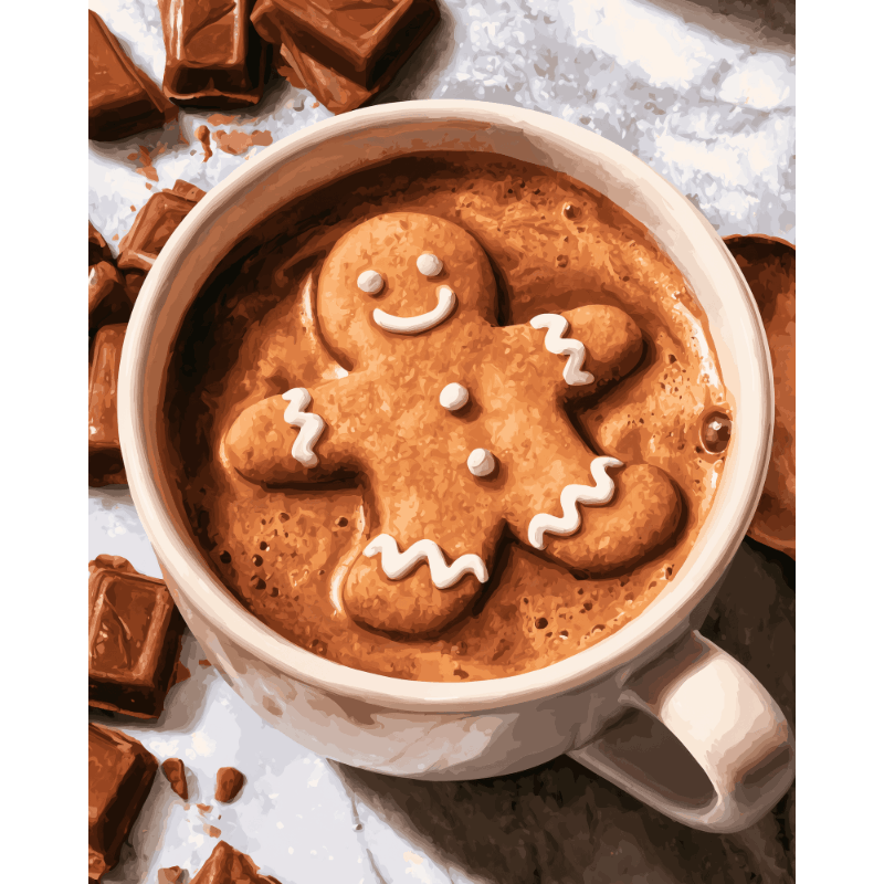 Gingerbread Cocoa | Paint by Number - Paint by numbers