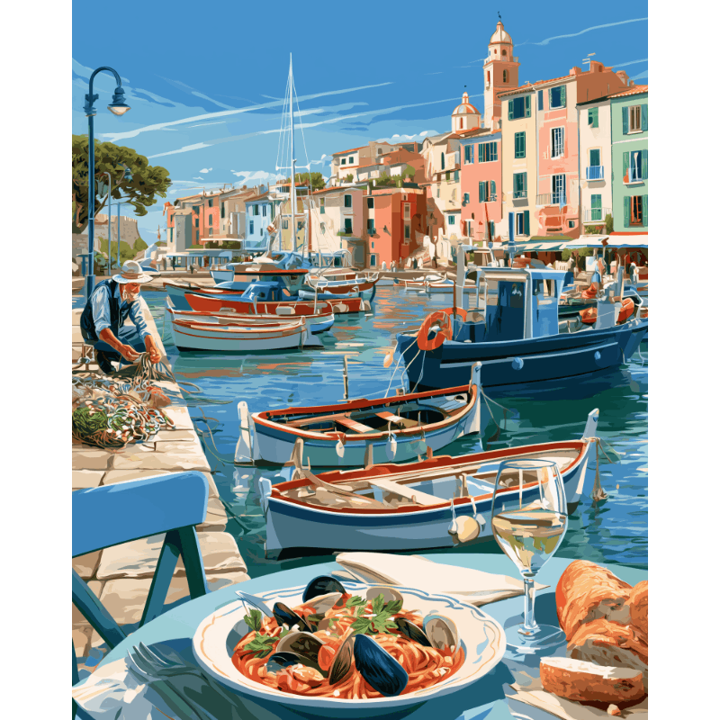 Serenity Harbor | Paint by Number - Paint by numbers