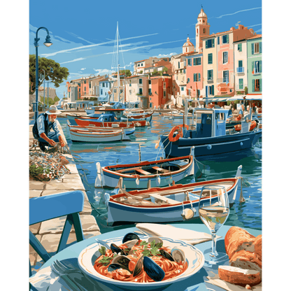 Serenity Harbor | Paint by Number - Paint by numbers