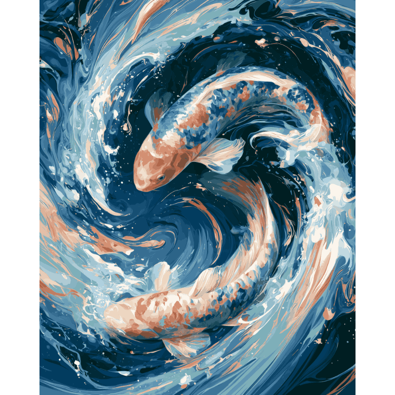 Koi Dance | Paint by Number - Paint by numbers
