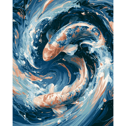 Koi Dance | Paint by Number - Paint by numbers
