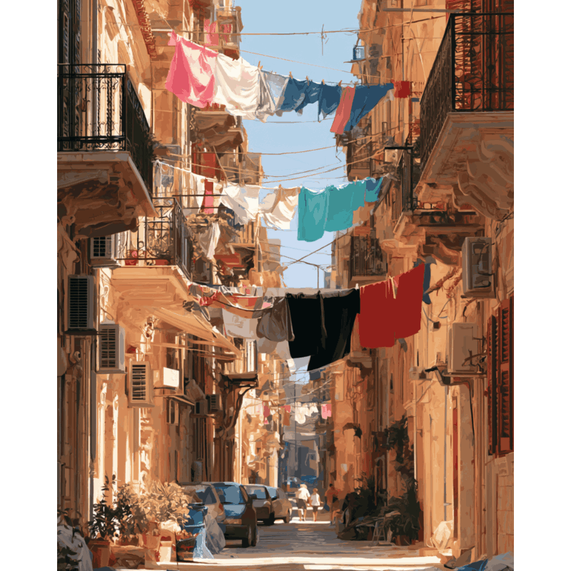 Naples Streets | Paint by Number - Paint by numbers
