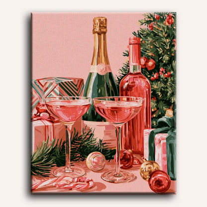 Rosé-jul | Måla efter nummer
