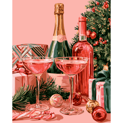 Rosé Christmas | Paint by Number - Paint by numbers