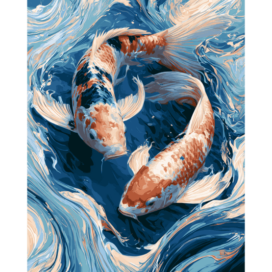 Swimming in Waves | Paint by Number - Paint by numbers