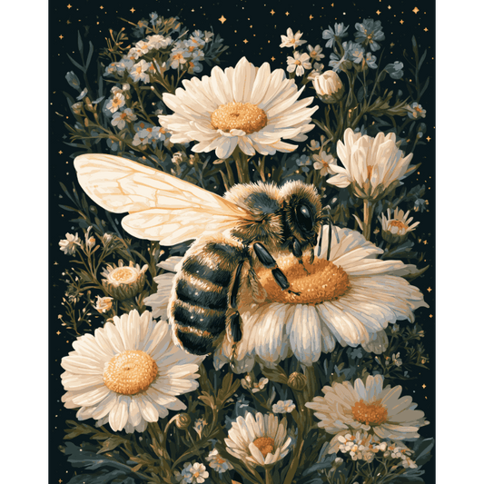 Busy Bee Daisies | Paint by Number - Paint by numbers