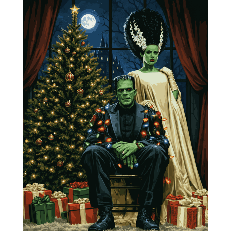 Frankenstein's Christmas | Paint by Number - Paint by numbers