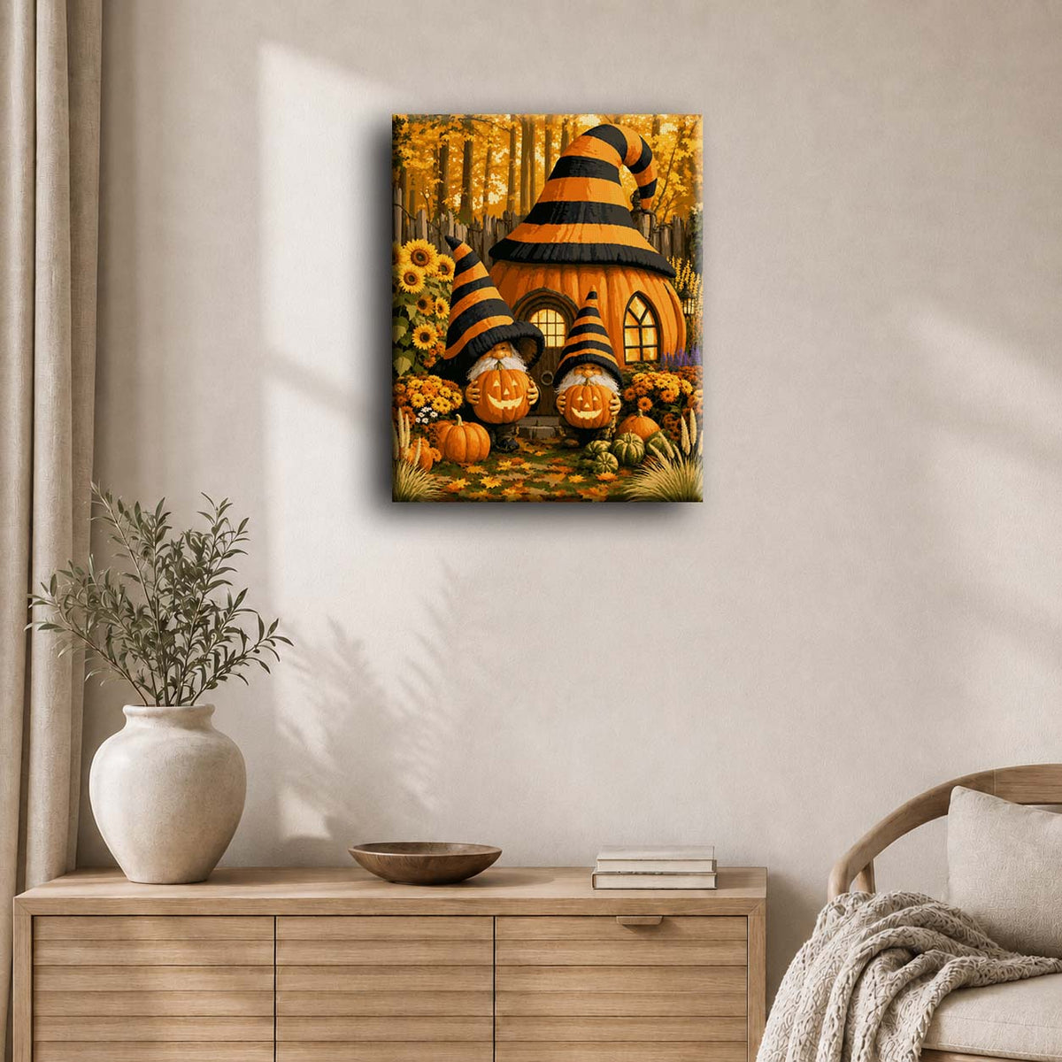 Gnome Mushroom Cottage | Paint by Number
