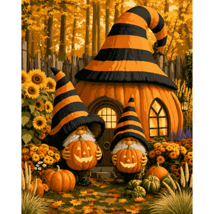 Gnome Mushroom Cottage | Paint by Number - Paint by numbers