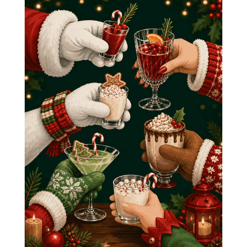 Holiday Cocktail Hour | Paint by Number - Paint by numbers