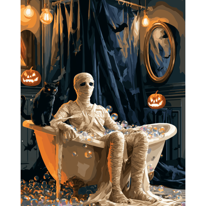 Mummy's Spooky Soak | Paint by Number - Paint by numbers