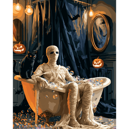 Mummy's Spooky Soak | Paint by Number - Paint by numbers