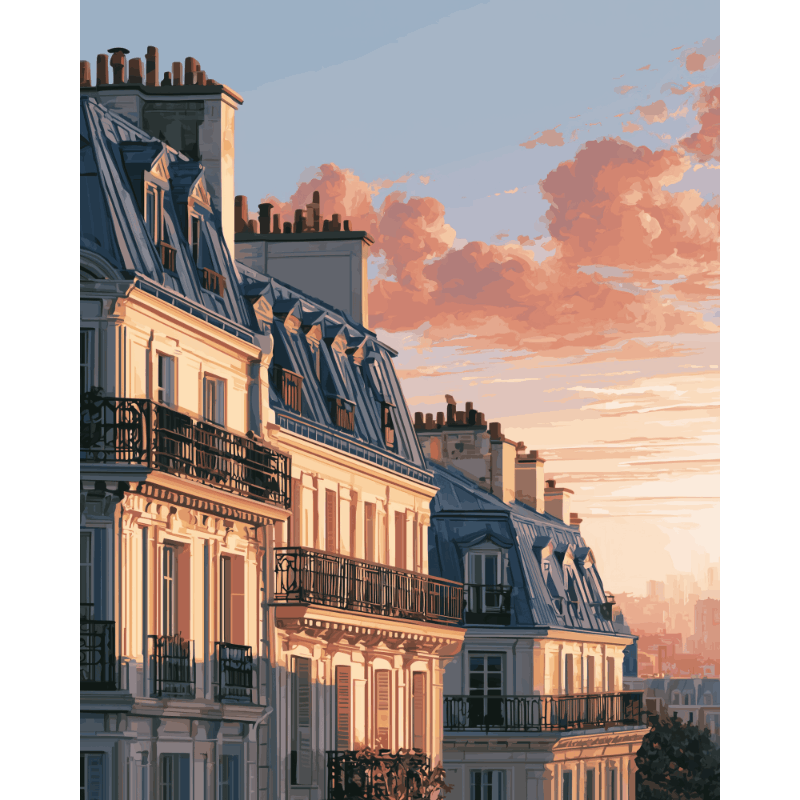 Paris at Golden Hour | Paint by Number - Paint by numbers
