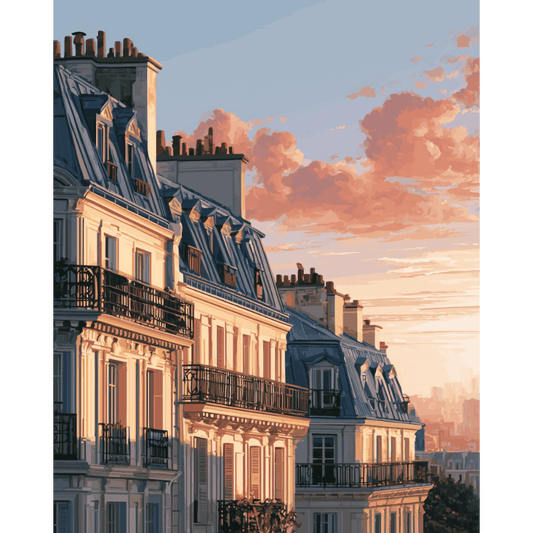 Paris at Golden Hour | Paint by Number - Paint by numbers