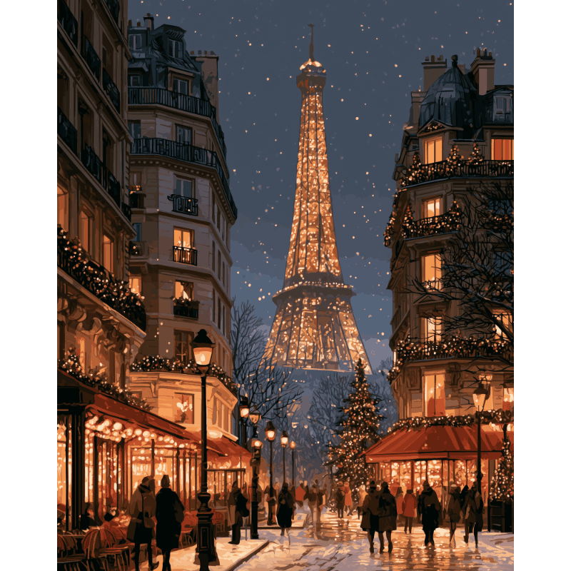 Paris Christmas Eve | Paint by Number - Paint by numbers