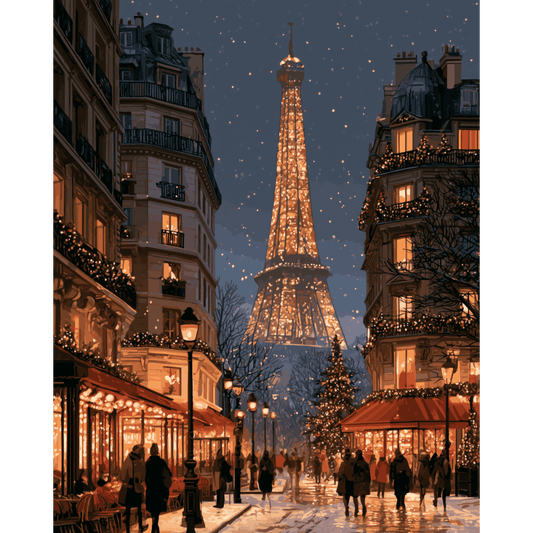 Paris Christmas Eve | Paint by Number - Paint by numbers
