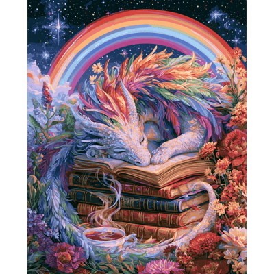 Rainbow Book Dragon | Paint by Number