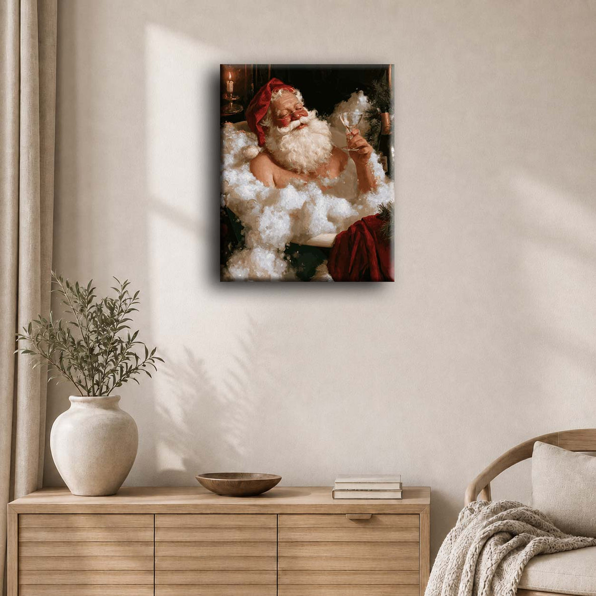 Le bain moussant du Père Noël | Peinture à numéros