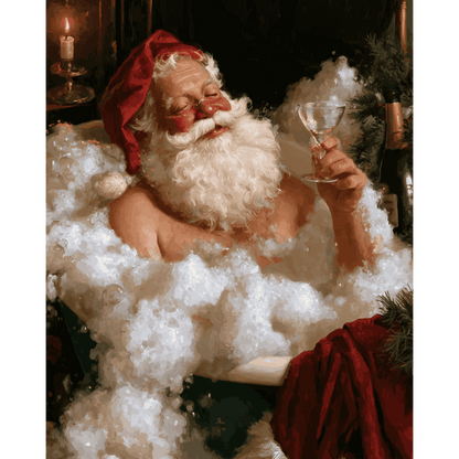 Santa's Bubble Bath | Paint by Number - Paint by numbers