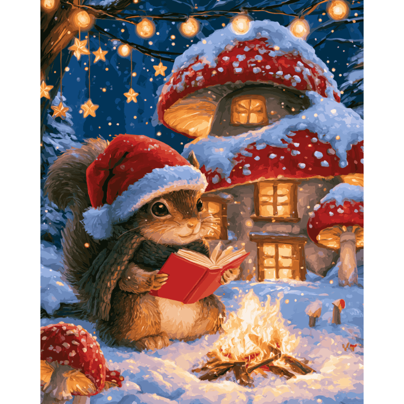 Storybook Squirrel Night | Paint by Number - Paint by numbers