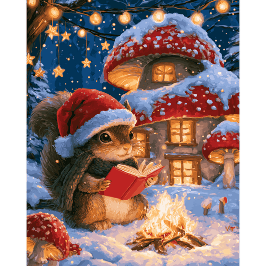 Storybook Squirrel Night | Paint by Number - Paint by numbers
