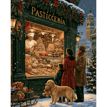 Sweet Shop Snowfall | Paint by Number - Paint by numbers