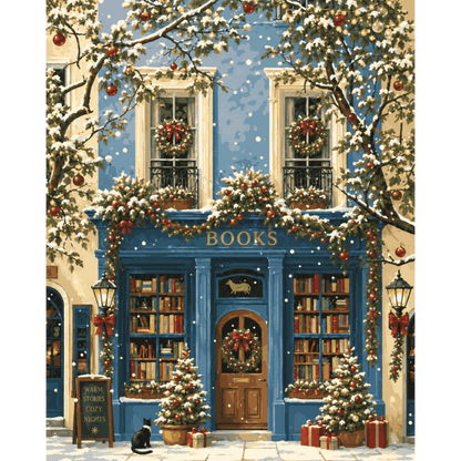 The Christmas Bookshop | Paint by Number - Paint by numbers