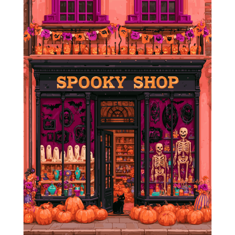 The Spooky Shop | Paint by Number - Paint by numbers