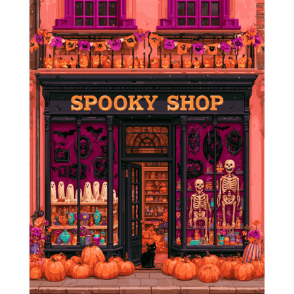 The Spooky Shop | Paint by Number - Paint by numbers
