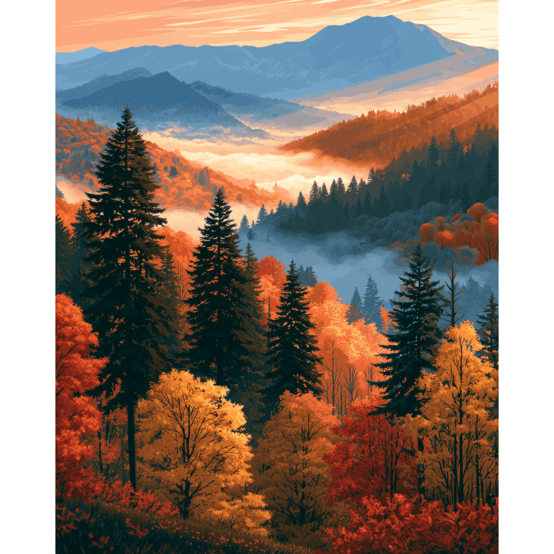 Autumn Haze | Paint by Number - Paint by numbers
