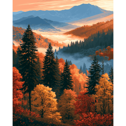 Autumn Haze | Paint by Number - Paint by numbers