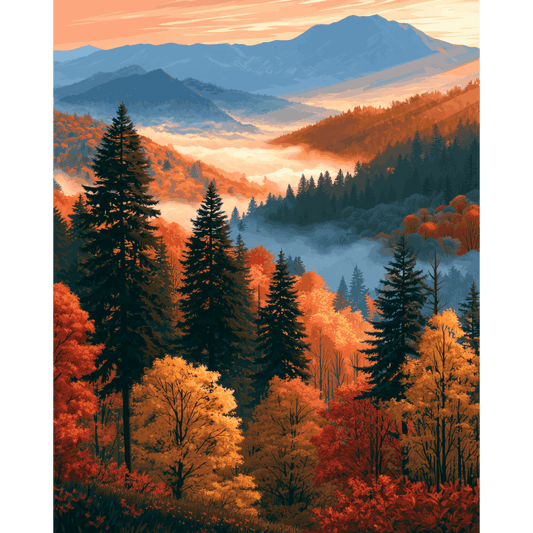 Autumn Haze | Paint by Number - Paint by numbers