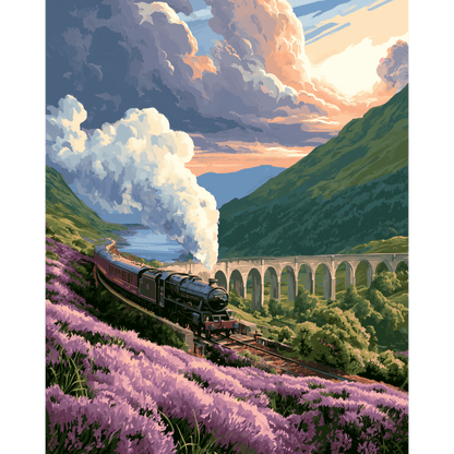 Highland Express | Paint by Number - Paint by numbers