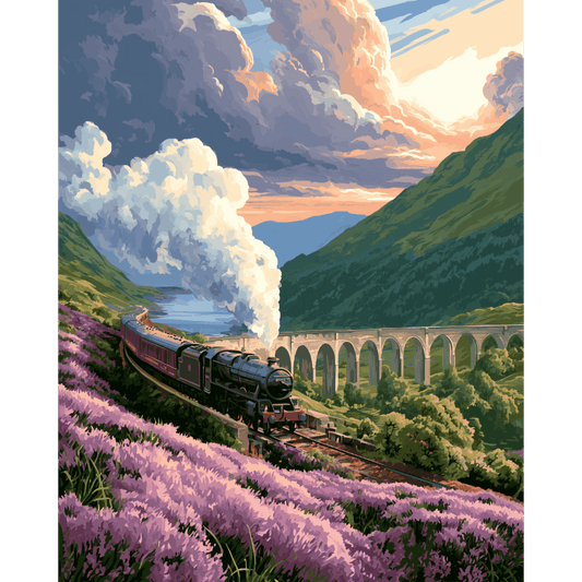Highland Express | Paint by Number - Paint by numbers