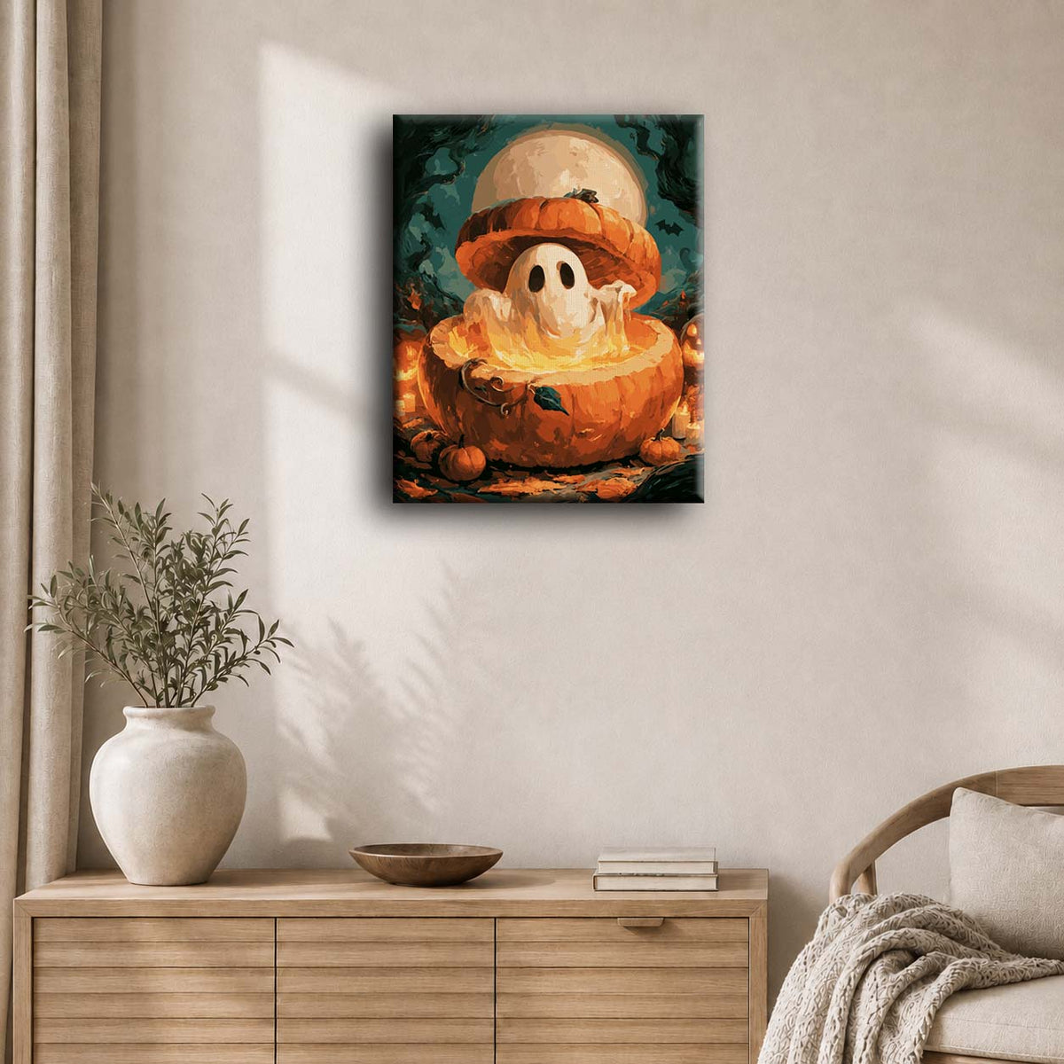 Ghost in the Pumpkin | Paint by Number