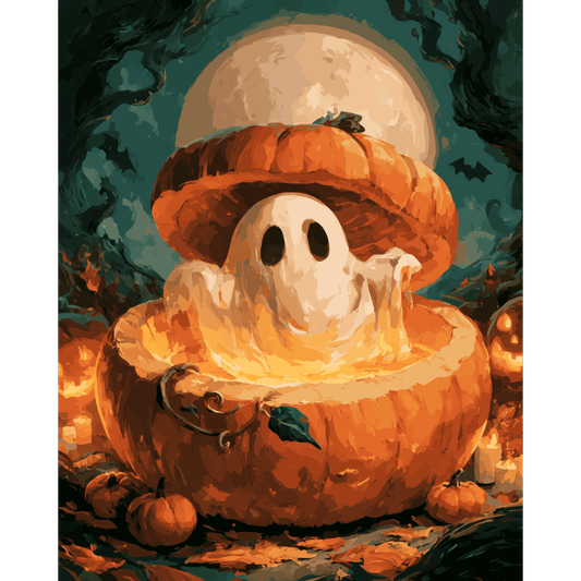 Ghost in the Pumpkin | Paint by Number - Paint by numbers