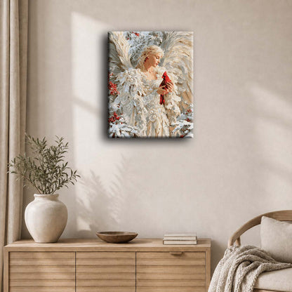 Winter Angel's Cardinal | Paint by Number