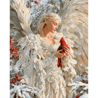 Winter Angel's Cardinal | Paint by Number