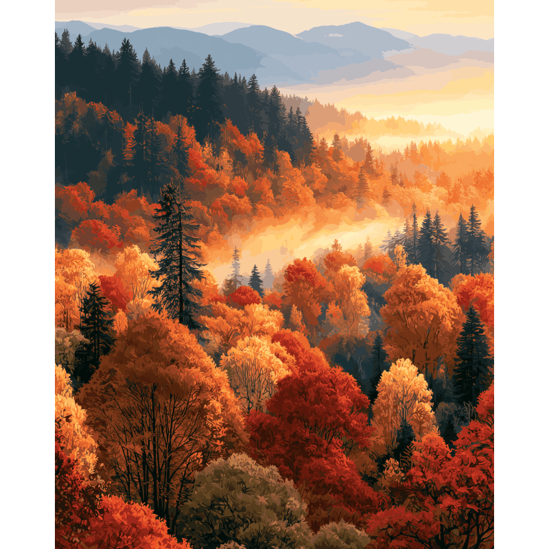 Autumn Canopy | Paint by Number - Paint by numbers