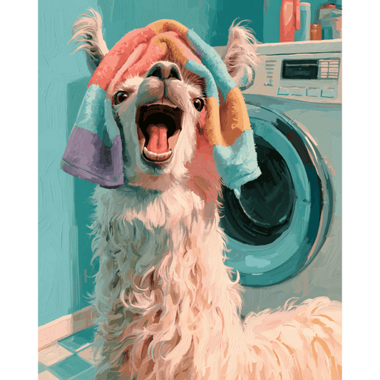Wash Day Llama | Paint by Number - Paint by numbers