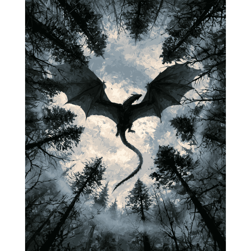 Dragon's Ascent | Paint by Number - Paint by numbers